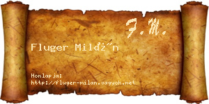 Fluger Milán névjegykártya