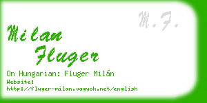 milan fluger business card
