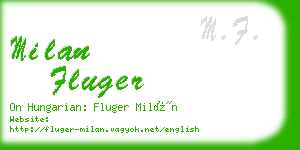 milan fluger business card